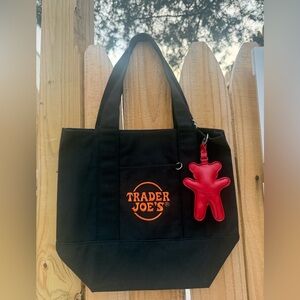 Custom Trader Joe's Black Tote with Red Keychain